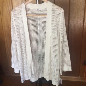 NWT Alia White Cardigan 2X